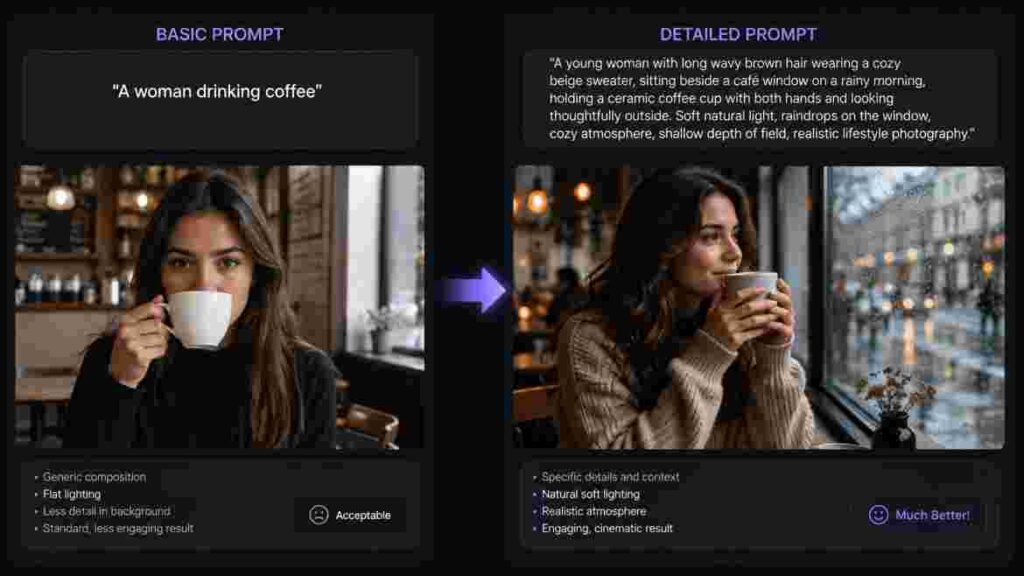 4th Basic vs detailed CapCut AI Image Generator prompts