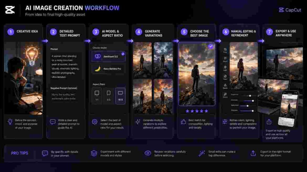 8th Complete CapCut AI Image Generator workflow