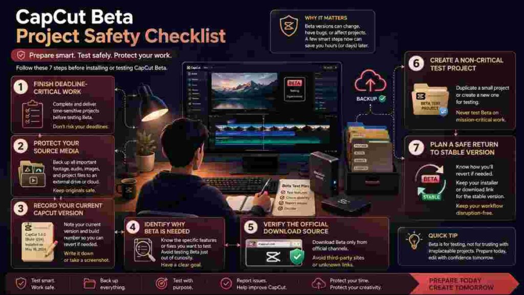 CapCut Beta Project Safety Checklist CapCut Beta