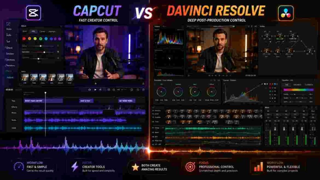 CapCut vs DaVinci Resolve Editing Showdown CapCut vs DaVinci Resolve