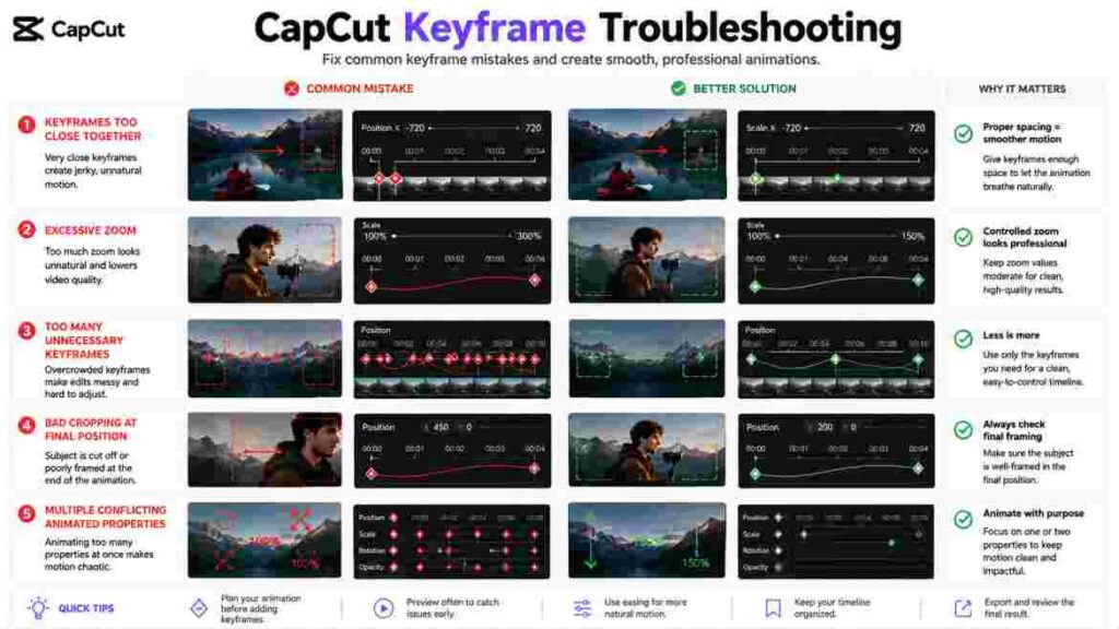 common mistake keyrame in capcut