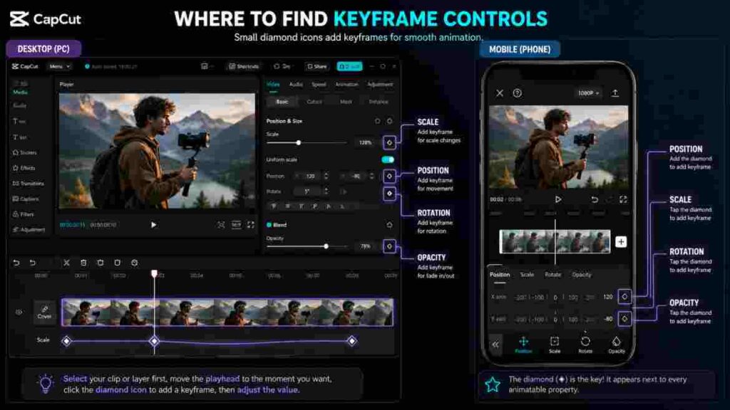 control Capcut keyframe