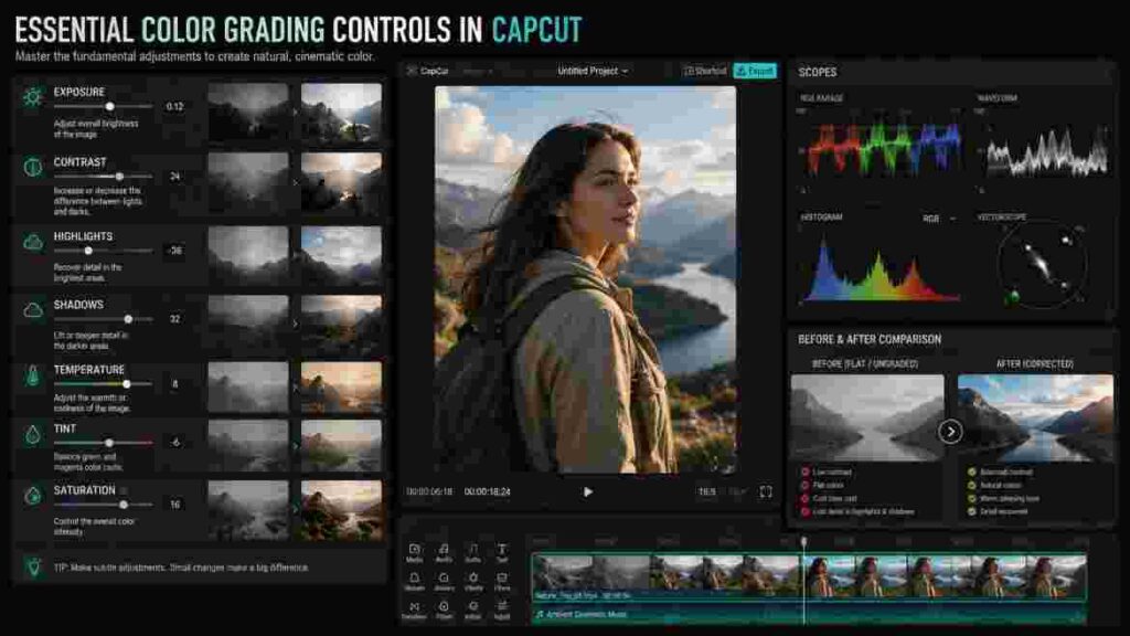 control guide capcut color grading