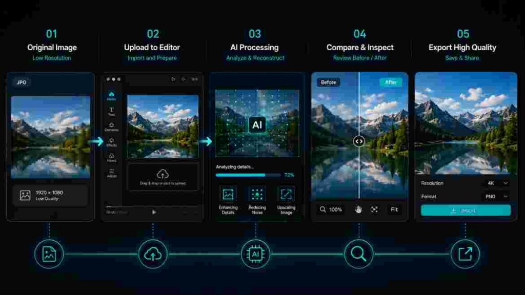 steps capcut image upscaler