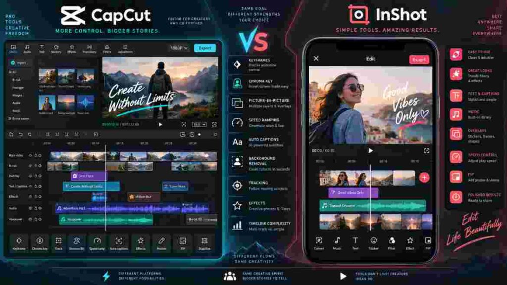 CapCut vs InShot Creative Editing Showdown CapCut vs InShot